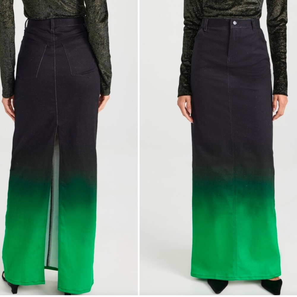 New BruceGlen Central Park Gradient High-Maxi Denim Skirt SIZE 28 - Picture 2 of 3